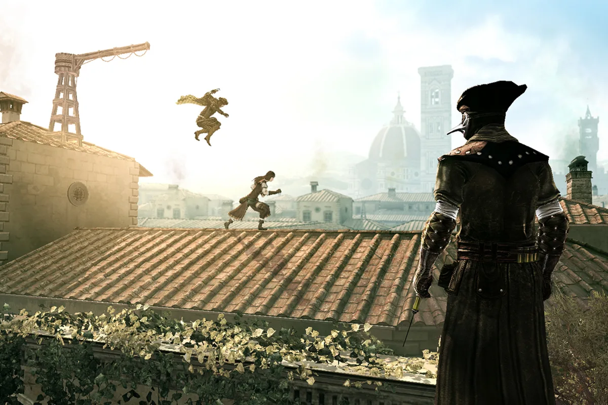 Illustration historique du mode multijoueur d'Assassin's Creed Brotherhood, utilisée pour contextualiser les origines du PvP de la franchise