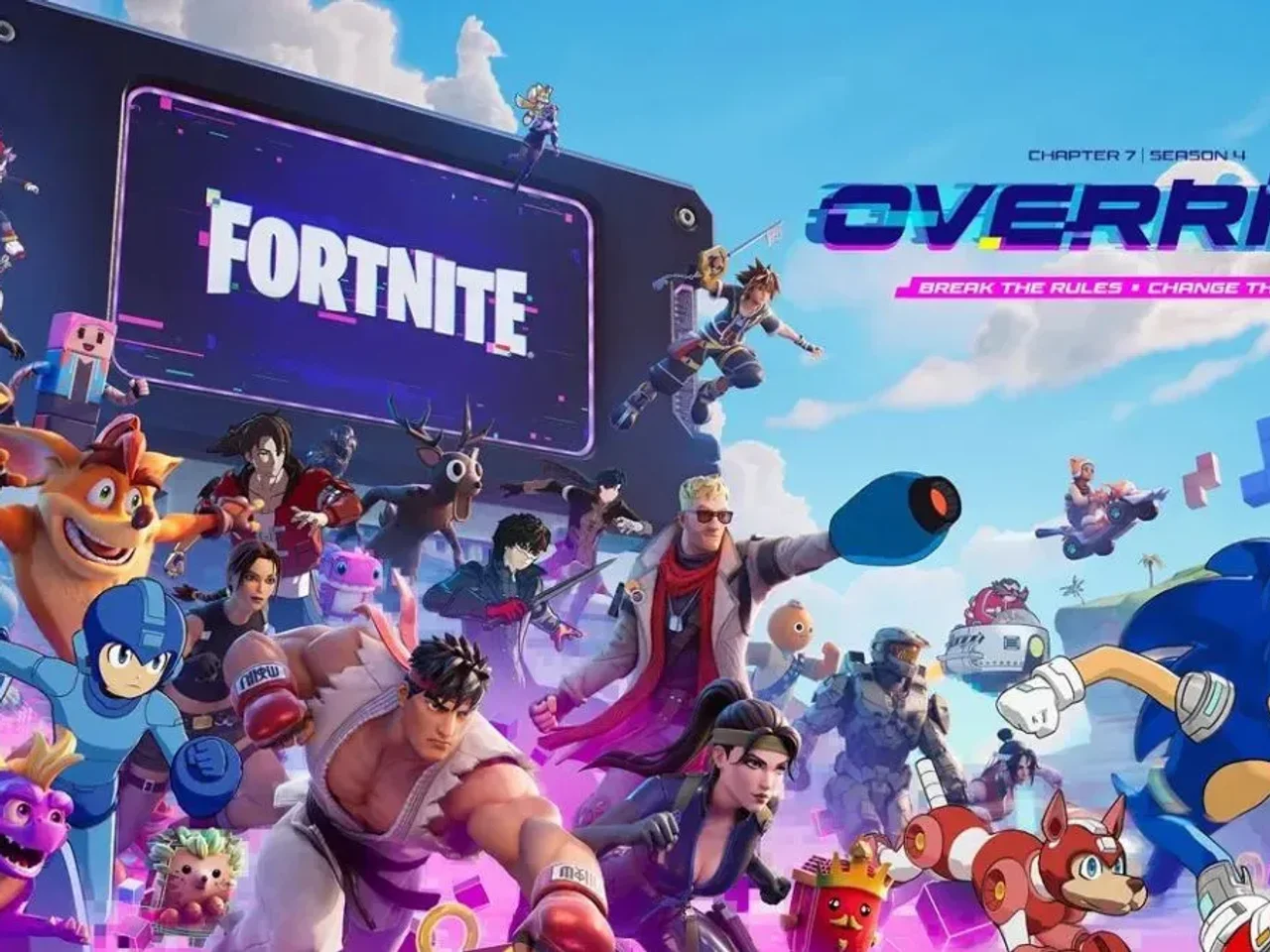 Fortnite Override arrive le 20 août : Sonic et les légendes du jeu vidéo prennent l'île d'assaut